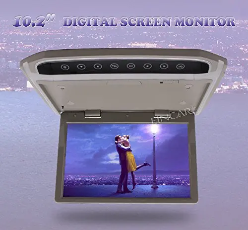 Sale HD 10.2 inch SD HDMI FM Car 1080P Car Roof Mount Monitor Car Ceiling Wide Over head LCD Monitor Display 180 Max Open Angle 1