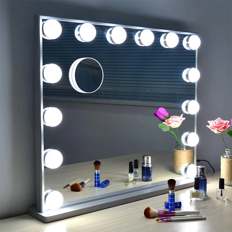 Hollywood Style specchio per Il Trucco con Le Luci Illuminato Specchio  cosmetico con Dimmable HA CONDOTTO Le Lampadine di Tocco di Controllo di  Disegno Cosmetico|Specchi per makeup| - AliExpress