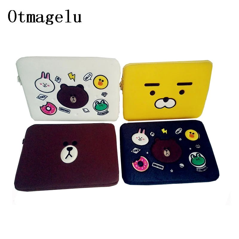 Laptop Bag Tablet Case Cute Brown Bear Cartoon Felt Bag For font b Apple b font