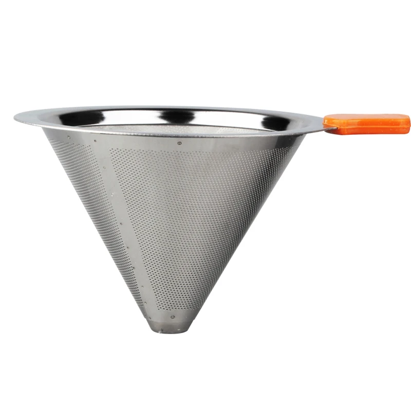 Pour Over Coffee Filter Metal Dual Mesh Coffee Filter Cone Stainless Steel Reusable Paperless Coffee Dripper Portable Coffeewar (6)