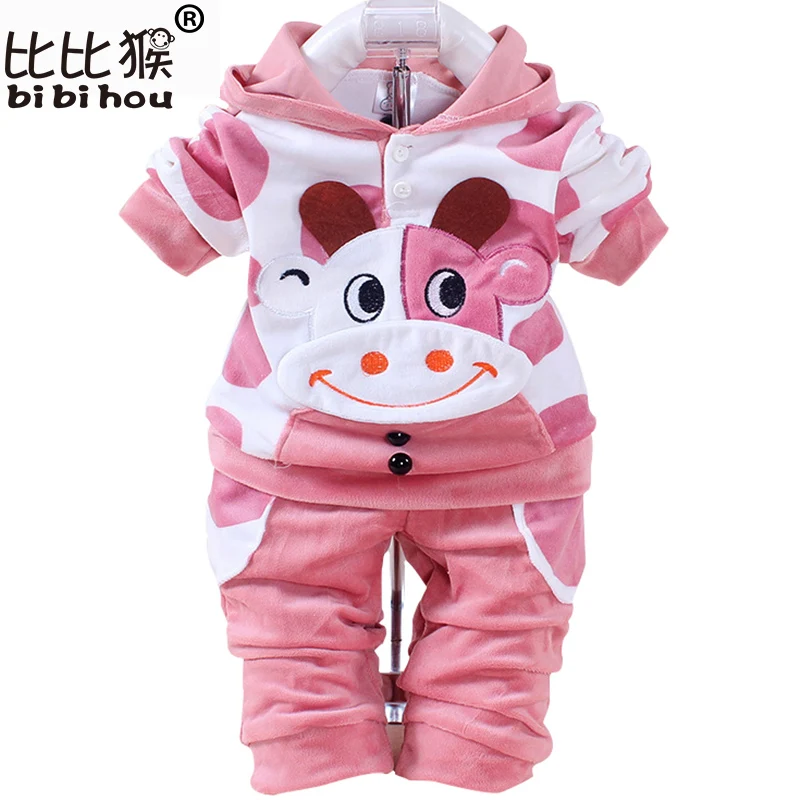 

Baby Girls Boys Velvet Children Clothing Set Infant 1 2 years Children's Suits Tracksuit Sports Hoody Jacket Pants Clothes Sets