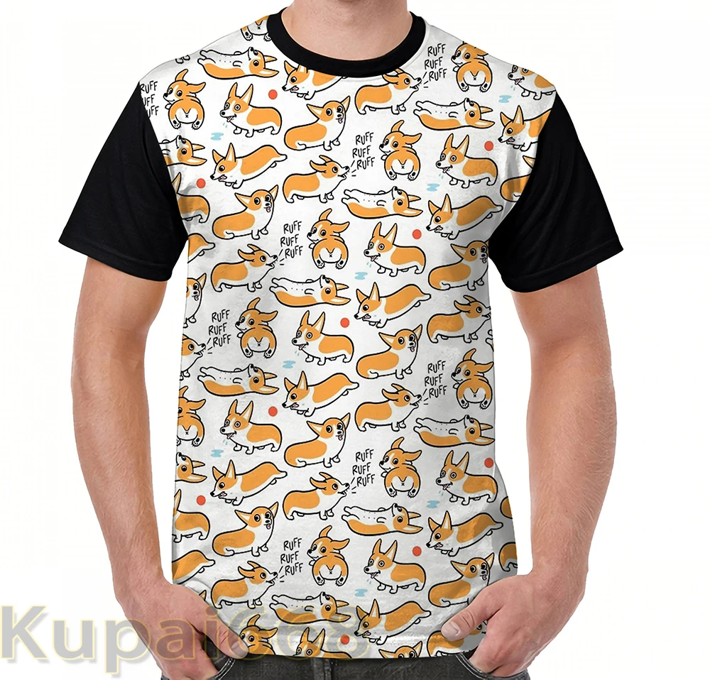 

funny Graphic print t shirt men Tops tees Cutie Corgis women T-Shirt Short Sleeve Casual tshirts