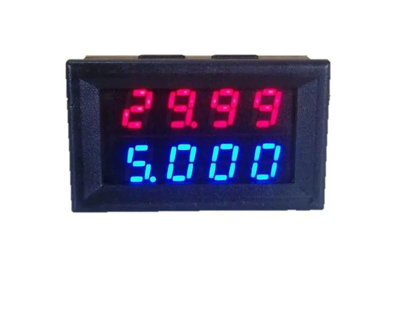

Digital DC Voltmeter Ammeter DC 200V 10A Voltage Current Meter Power Supply DC4V-28V Red Blue LED Dual Display