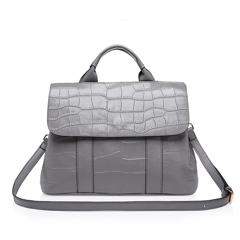 

New Top Layer of Calf Leather Women's Bag Genuine Leather Stone Pattern Handbag Shoulder Fashion Bags Ladies Luxury Bags