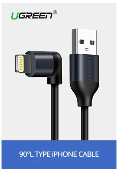 Ugreen нейлоновый USB C кабель 90 градусов Быстрое Зарядное устройство usb type C кабель для Xiaomi Mi 8 samsung Galaxy S9 Plus мобильный телефон USB-C шнур