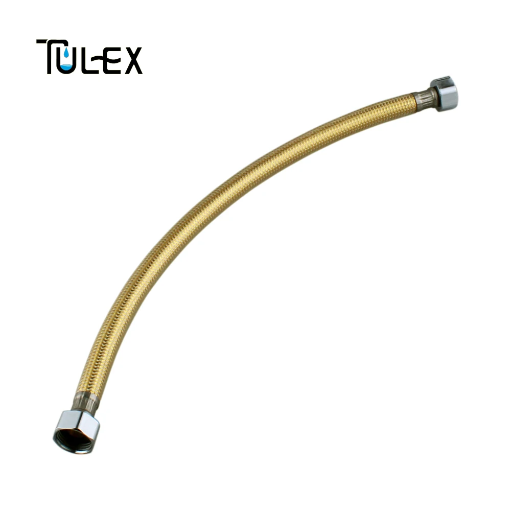 TULEX الذهبي صنبور السباكة خرطوم 400/500/600 مللي متر صمام زاوية موصل الفولاذ المقاوم للصدأ الذهب المرحاض خرطوم مرن للحمام