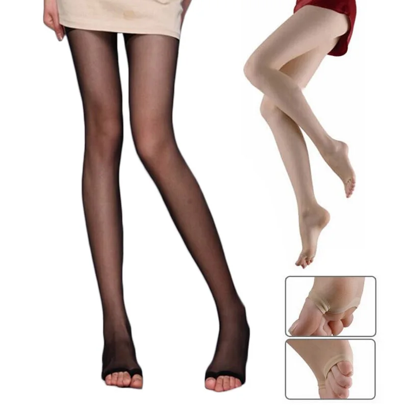 Women Sexy Pantyhose Fashion Spring Summer Nylon Tights Open Toe Sheer