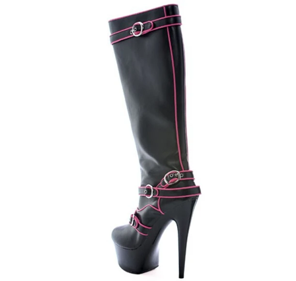 15cm ultra high heels boots medium-leg double hasp women's platform boots shoes 6 inch platform heel Sexy Knee-High Boots