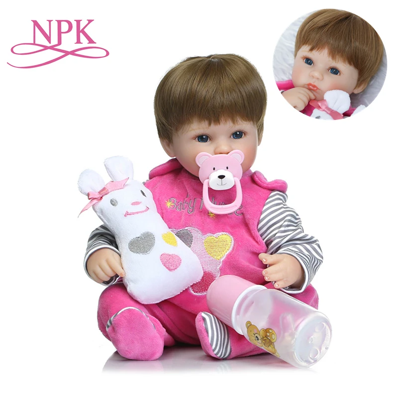 

NPK bebe Reborn 43CM Silicone Reborn Baby Doll Bonecas Baby Reborn Realistic Magnetic Pacifier Reborn Doll for Girl Gifts Toys