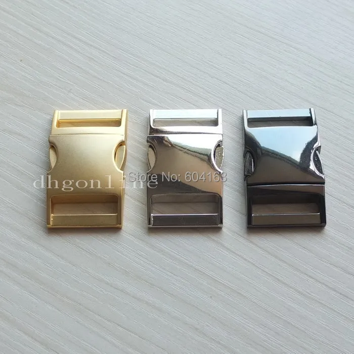

5 PCS Curve Buckles 1" 25mm Metal Side Release for Lanyard Bracelets Strap Collar Webbing Paracord