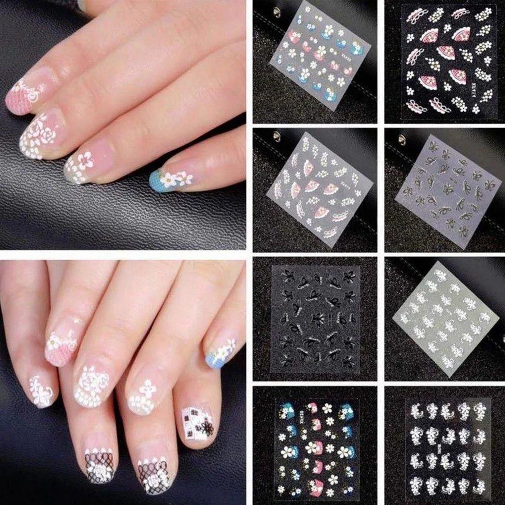 

50 Sheets MIX Finger Toe Nail Art Decoration Flower Sticker Decal DIY New