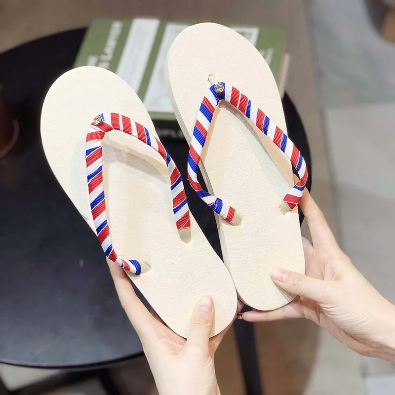 

New Arrival Summer Women Pattern Rope Flip Flops High Quality Beach Sandals Anti-slip Zapatos Home Women Slipper Outdoor Slides