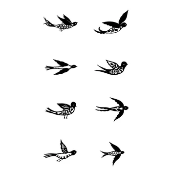 

8 pcs/set Flying Birds Decoration Stamp DIY Self Inking Photosensitive Seal Without Handle Scrapbooking Planner Stamps