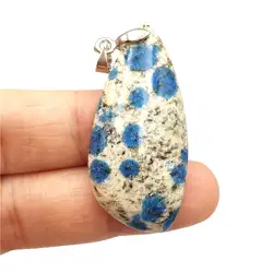 Натуральный K2 подвеска синего цвета камень Для женщин вечерние Юбилей 41x20x7 мм с украшением в виде кристаллов исцеления AAAAA модные Цепочки и