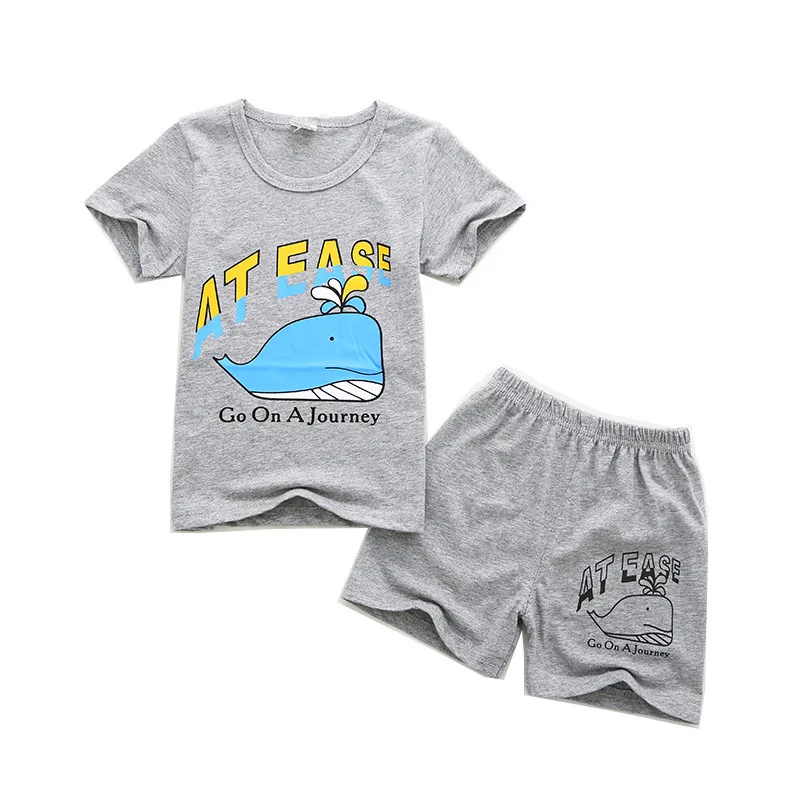 Summer Baby Girls Boys Clothes Suits Cotton Suits Casual Cute Whale T