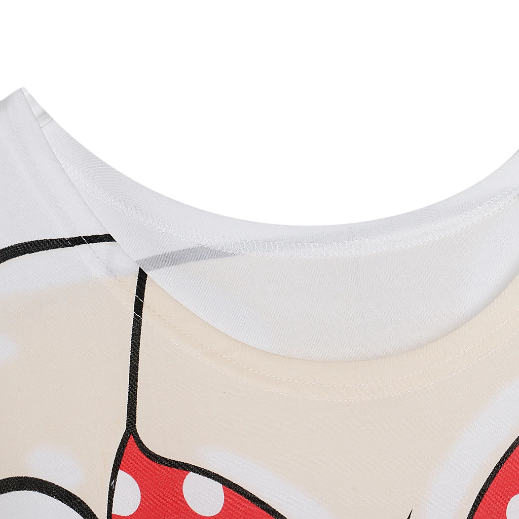 Fashion Women Ladies Red Polka Dots Bikini Cover-up T-shirt Tee Tops Birthday Pajamas Hen Night Sleepwear