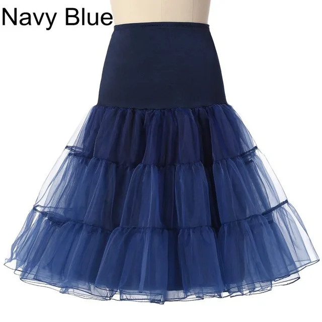 24 часа в сутки для 50s Косплэй подкладка «рокабилли» платье кринолин для женщин Свадебные Нижняя рокабилли платье-пачка - Цвет: Navy Blue