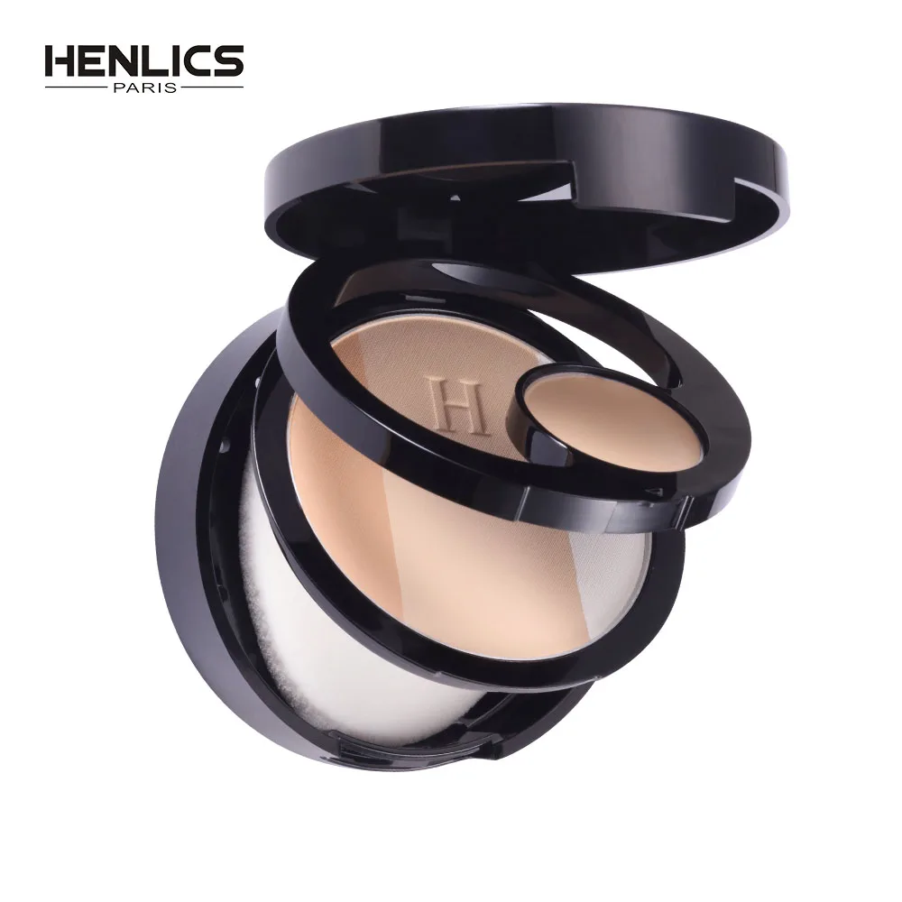 

HENLICS 5IN1 Full Effect Foundation Makeup Powder Waterproof Whitening Shimmer And Matte Pressed Powder Make up Palette