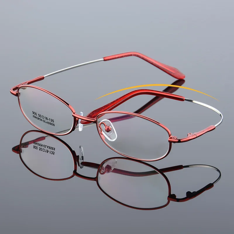 rosa Brillen Teile Frauen los Optische Schwarzes rot purpurrot 10 Speicher Titan Rahmen Retro Verschreibungspflichtigen Vollrand Metall Brille ZYw5dnq
