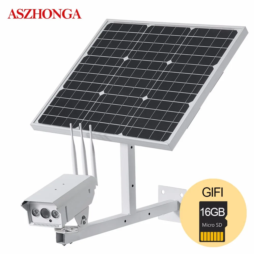 

30W Solar Panel CCTV Wi-fi IP Camera 1080P HD 3G 4G SIM Card Outdoor Waterproof Power 20A Battery Surveillance Outside Camera
