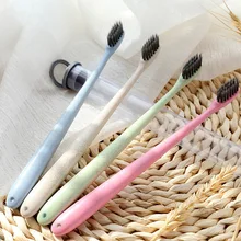 Стоматологической помощи для детей и взрослых 1 шт. для взрослых Зубная щётка Натуральный Бамбуковый Уголь Портативный Зубная щётка путешествия