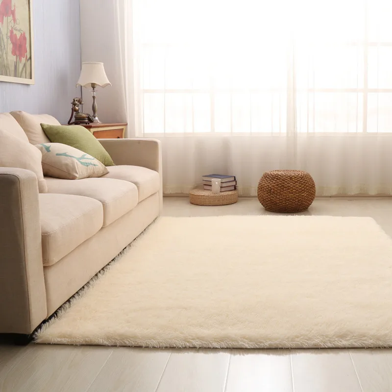 

Carpet Bedroom Floor Mat Super Soft Silk Wool Rug Indoor Modern Solid Shag Area 2019 Baby Nursery Rug Children Plush Silky Rugs