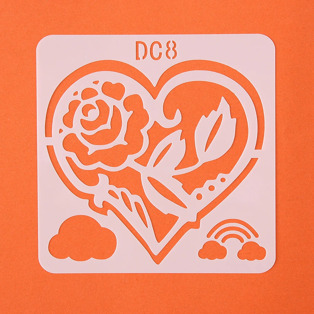 

DIY Beautiful Heart Hollow Layering Stencils For Wall Painting Scrapbooking Stamping Stamp Album Decorative Embossing