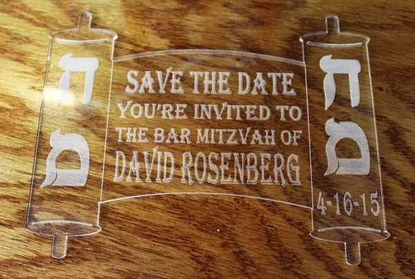 

50 pcs Personalised Acrylic Luxury Unique Day Invitations, Bar and Bat Mitzvah Invitation,Wedding Invitations