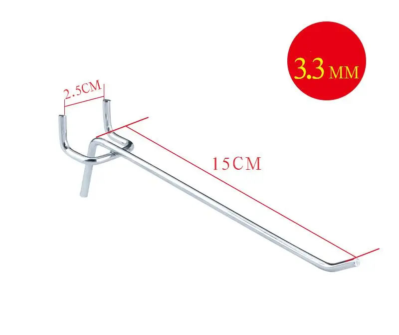 Полка крюк вешалка отверстие доска Вешалка Полюс Железный Серебряный крюк Металлическая Вешалка Магазин товаров Розничная торговля дисплей стеллаж для хранения - Цвет: Hook 3