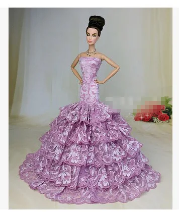 High quality Handmade Gifts For Girls Slim Evening Suit Wedding Fishtail skirt Dress Clothes For Barbie