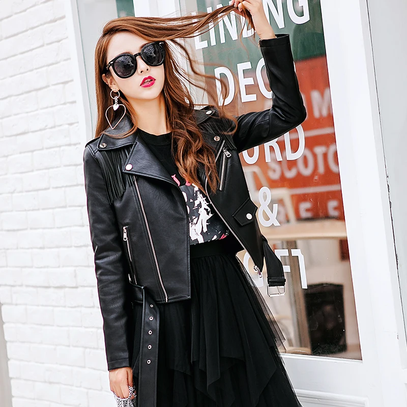 Gamme Haut Taille Automne Black Gland Cuir Personnalisation Femmes Grande En Pu Vestes Manteau Nouvelle Unique De Veste Moto Marques 2019 7a8wqv7