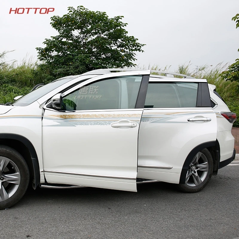 Хромированный Молдинг боковой двери молдинг отделка полоса линия для Toyota Highlander
