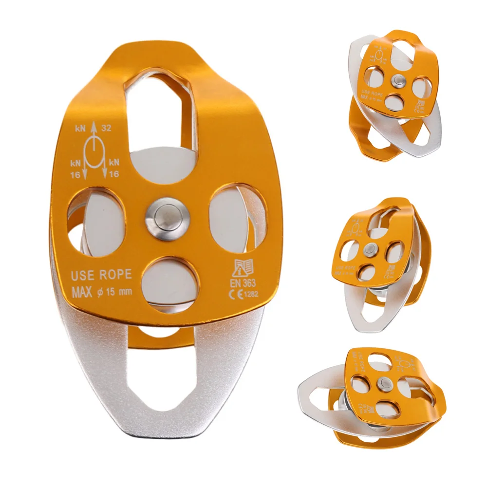 Najtaniej 2PC 32KN huśtawka wspinaczka podwójne koło pasowe do speleologii wspinaczka skałkowa Rappelling Rescue przeciąganie Sheaves spelening Rescue holling System