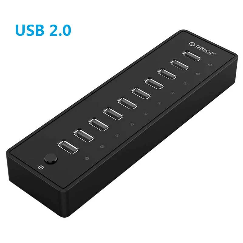Разветвитель Maikou с 10 портами USB 2 0 12 В 5 А 30 Вт блок питания для ноутбуков ПК