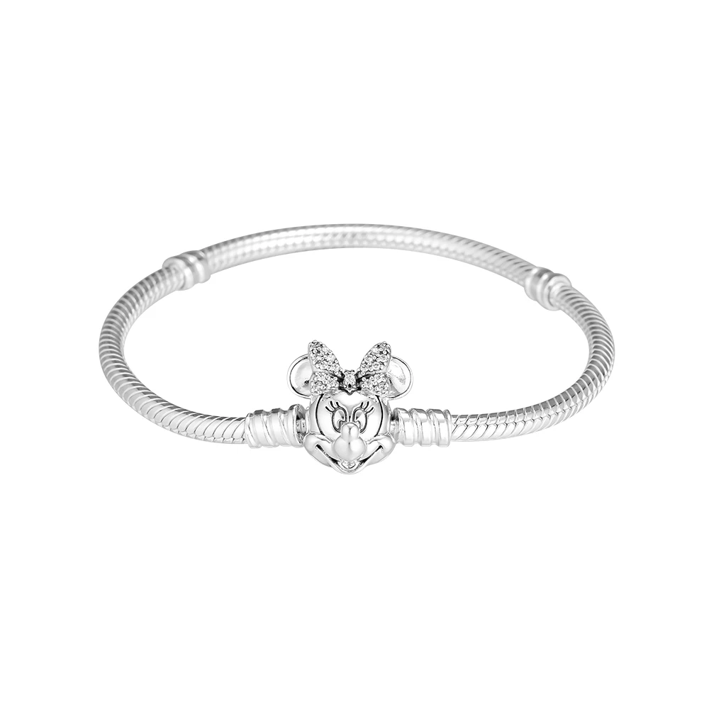 

Shimmering Mouse Portrait MOMENT Bracelet Fit Original DIY Charms Sterling Silver Jewelry Woman DIY Fashion Bracelet