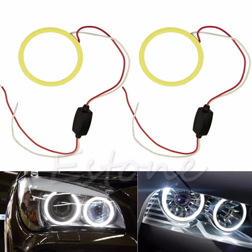 

Cheapest 1Pc 70mm White COB Car Angel Eyes Head light Halo Ring Decorative Light
