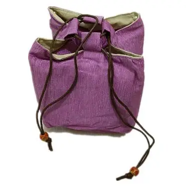 Простой цвет 4 сетки мешочек для украшений дорожная сумка хлопок квадратная Нижняя чайная чашка сумка упаковка браслет ожерелье брелок карман для хранения - Цвет: Фиолетовый