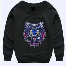 Le nouveau printemps 100% coton chandail brodé tigre enfants de vêtements de bande dessinée Hoodies bébé enfants automne 2017 tops t-shirts