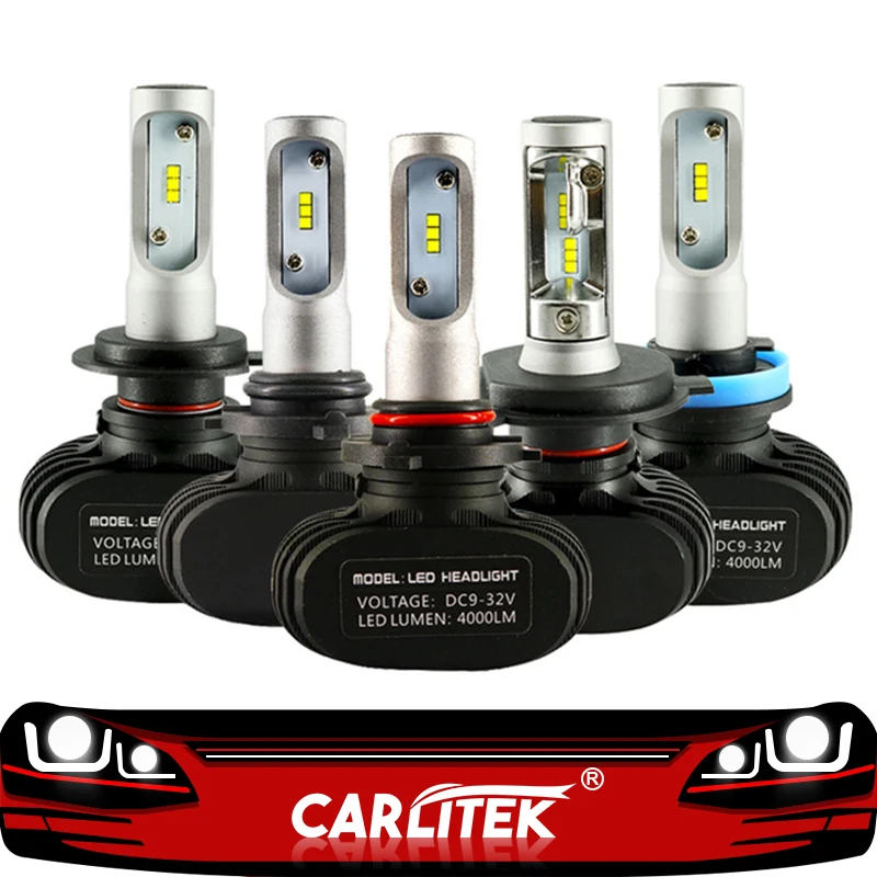 CARLitek N1 12В H7 H4 Светодиодные автомобильные лампы 50Вт 8000Лм. H8 H9 H1 H11 HB3 HB4 Led головного