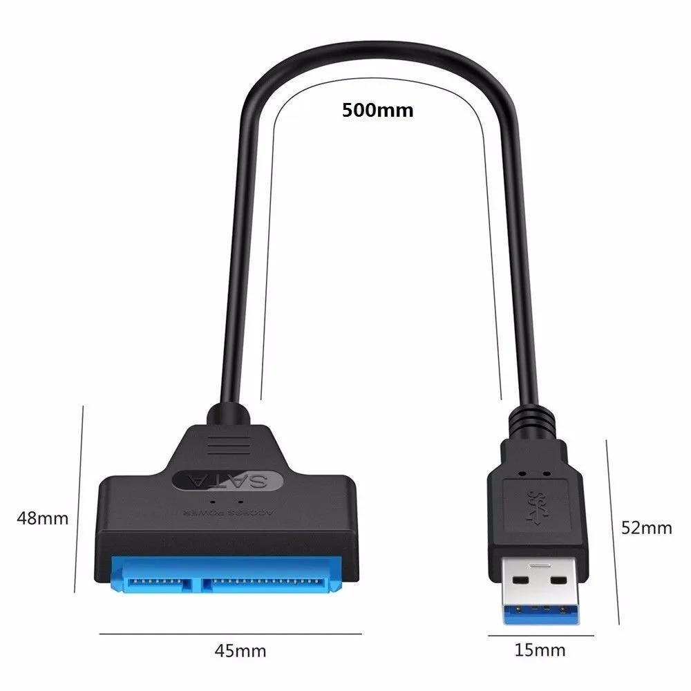 

For 2.5" Laptop HDD SSD W/ UASP Computer Converter 22 Pin SATA III To USB 3.0 2.5 Inch Hard Drive Adapter Cable Converter UASP