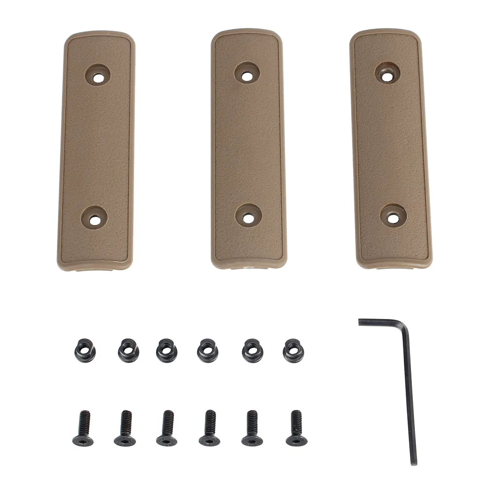 ohhunt 4 inch Polymer Keymod Rail Panel Handguard Cover Pack of 3 pieces Key Mod Tactical Hunting Accessory Black Tan Army Green (4)