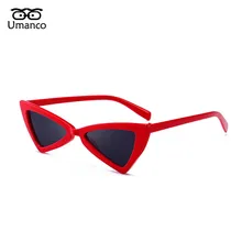 Umanco милые 7 цветов Малый кошачий глаз солнцезащитные очки для Для женщин Пластик Треугольники зеркала сильный оттенки очки путешествия украшения