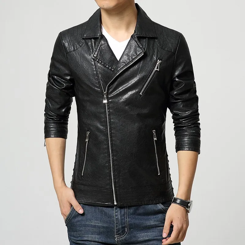 Sloping Zippered Slim Fit Pu Leather Jackets For Men In Black Herren Lederjacke 15 New Fashion Autumn Mens Coats And Jackets Jacket Distributor Jacket Motorcycle Leatherleather Jackets Aliexpress