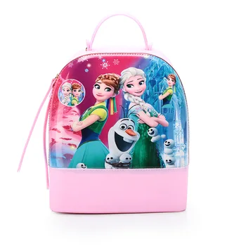 

Disney children's school bag princess frozen pu waterproof candy color backpack parent-child backpack kindergarten bag cute