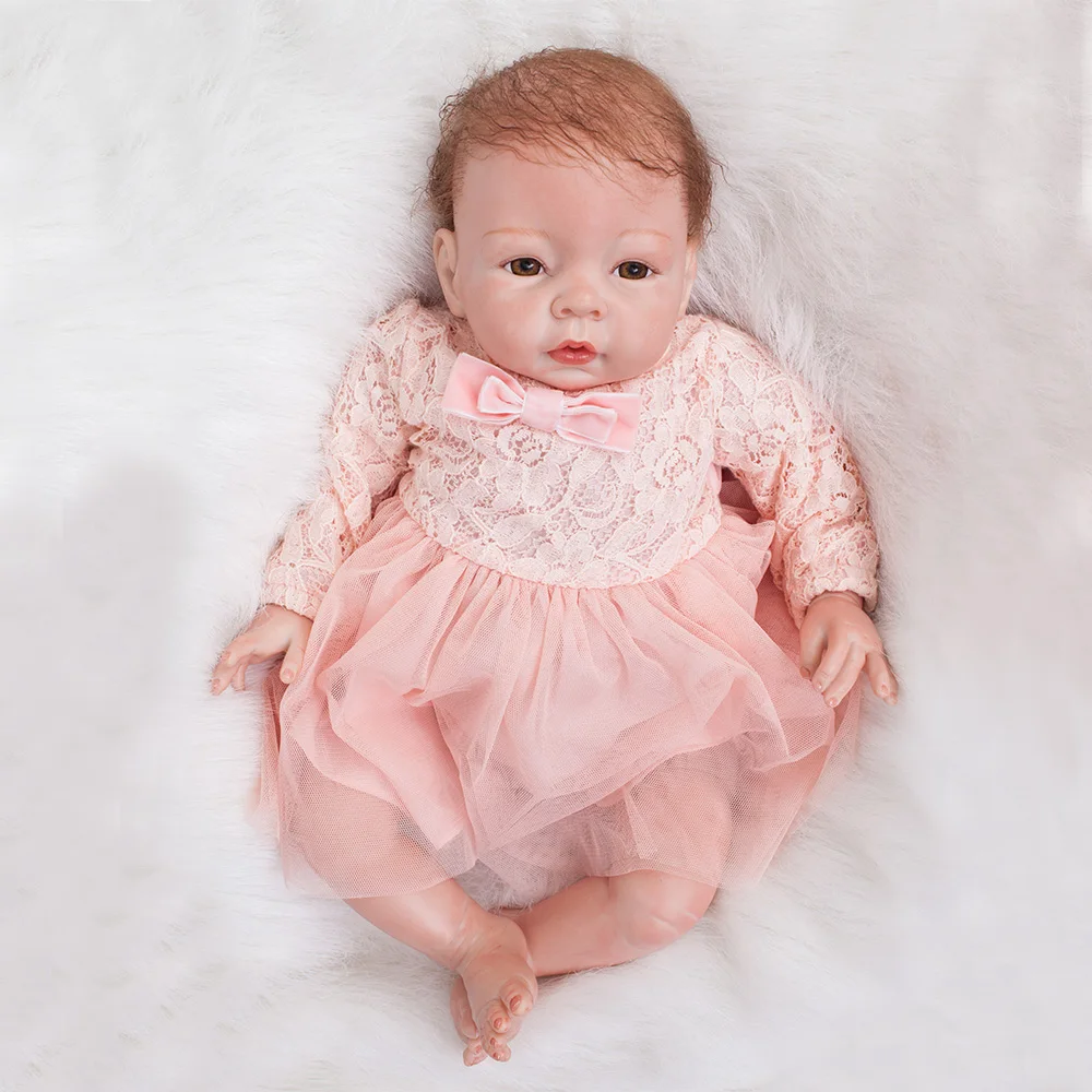 OtardDolls bebe Reborn Dolls 22 &quotReborn baby doll виниловое мягкое Силиконовое розовое платье