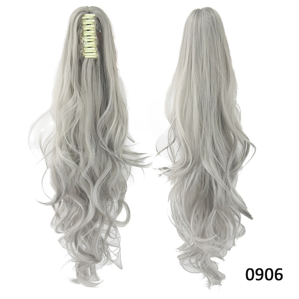Soowee 60cm Curly Clip In Hair Ponytail Synthetic Hair Extensions Claw Ponytails Little Pony Tail Horse Clips for Women