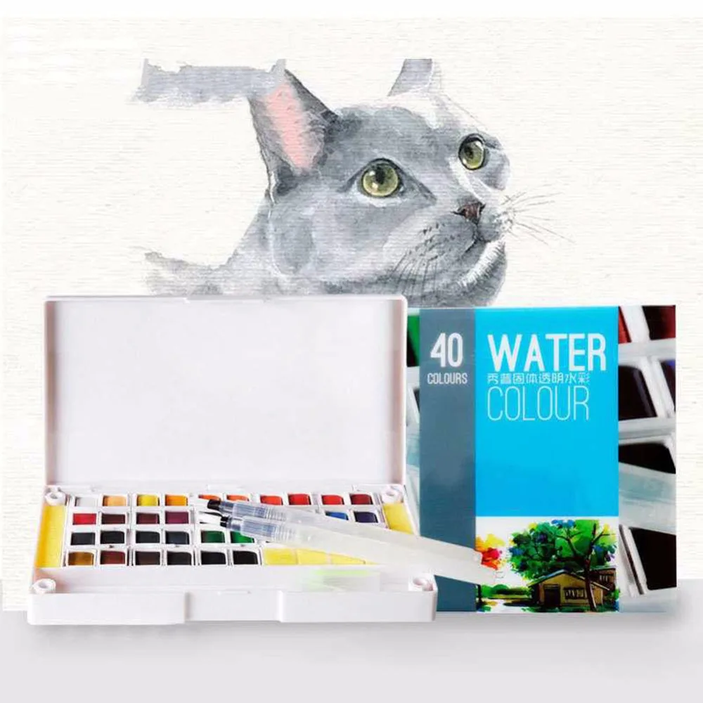 Pintura para Crianças da Arte da Pintura Cor-em Pó-forma Sólida Aquarela Pigmento & Educação 40 36 30-cor-cor-compacto 4 40 36 30 cor Cor Compacto Cor