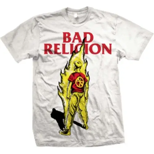 

BAD RELIGION BOY ON FIRE FLAMES PUNK ROCK MUSIC ADULT T TEE SHIRT MENS