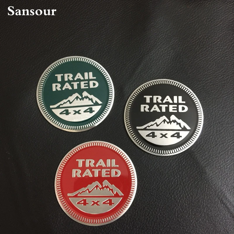 

Metal Trail Rated Nameplate 4X4 Badge Emblem Sticker For Jeep Wrangler Cherokee X 1pcs