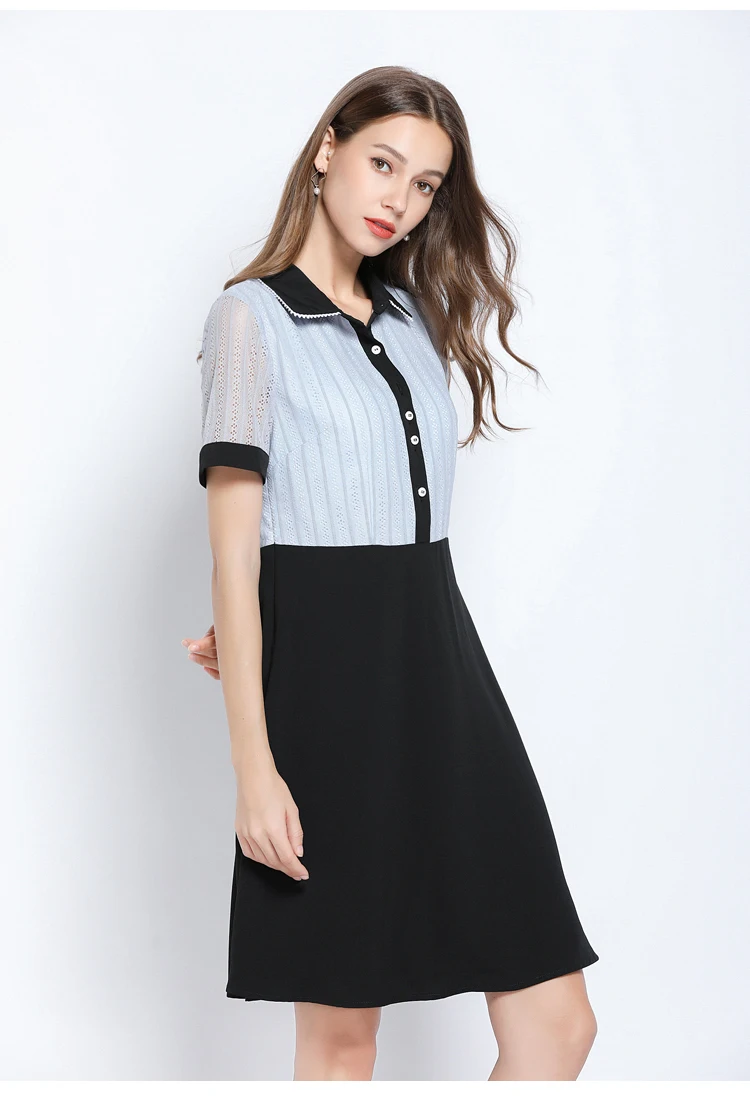 Кружевное платье женское летнее 2019 высокое качество плюс размер 5xl воротник-стойка офисная с коротким рукавом вечернее платье vestidos De